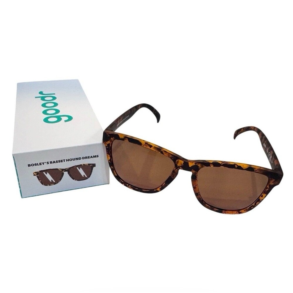 Goodr OG Polarized Sunglasses “Bosley’s Basset Hound Dreams” Tortoise w/Box New